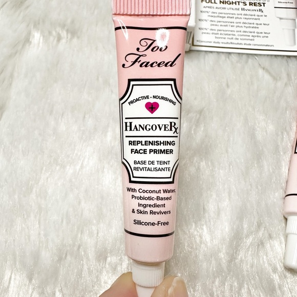 NIB Too Faced X2 Hangover Rx Replenishing Face Primer Mini 5ml Bundle of 2 - Picture 4 of 5